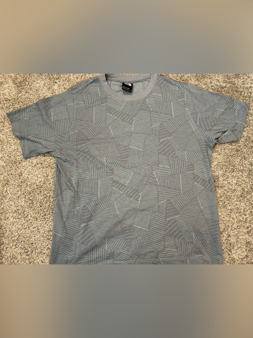 The North Face Gray All-Over Geometric Line Print Crewneck Tee